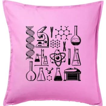 Polštář Laboratoř - ikony - Polštář 50x50 - 50x50 - Pouze potah ( Růžová )
