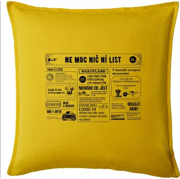 Polštář Nemocniční list - Polštář 50x50 - 50x50 - Pouze potah ( Žlutá )