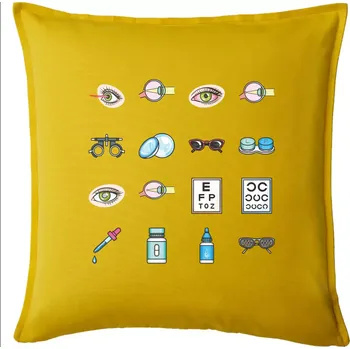 Polštář Oční lékař ikony - Polštář 50x50 - 50x50 - Pouze potah ( Žlutá )