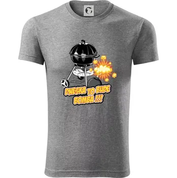 Dneska to bude bomba - Viper FIT - Pánské zůžené tričko - L ( Tmavě šedý melír )