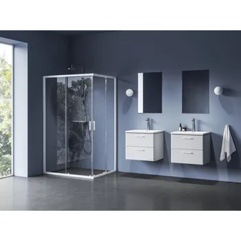 Sprchové dveře NBLRV2K 110, bílá matná+transparent