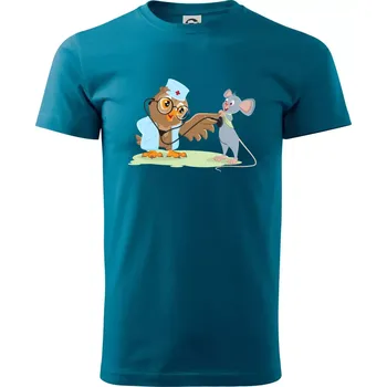 Pánské tričko Sova veterinář - Klasické pánské triko vyšší gramáže - S ( Petrolejová )