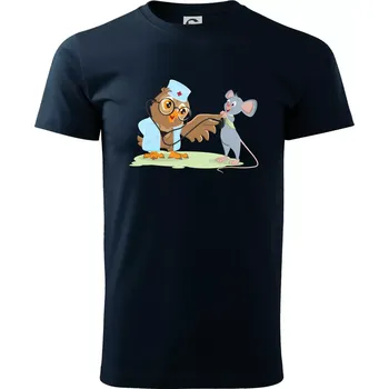 Pánské tričko Sova veterinář - Klasické pánské triko vyšší gramáže - 4XL ( Námořní modrá (velmi tmavá - téměř černá) )