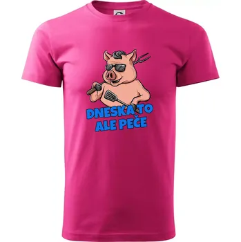 Pánská móda Dneska to ale peče - Klasické pánské triko vyšší gramáže - XL ( Purpurová )