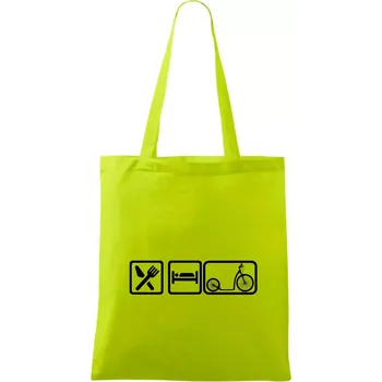 Eat sleep koloběžka velké a malé kolo - Taška bavlněná - 42 x 38 cm ( Limetková )