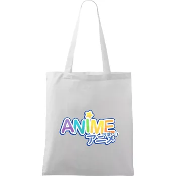 Anime nápis duhový - Taška bavlněná - 42 x 38 cm ( Bílá )