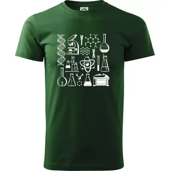 Laboratoř - ikony - Triko extra velké (5-8XL) - 8XL ( Lahvově zelená )