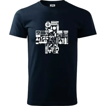 Pánské tričko Zdravotní kříž věci - Triko extra velké (5-8XL) - 7XL ( Námořní modrá (velmi tmavá - téměř černá) )