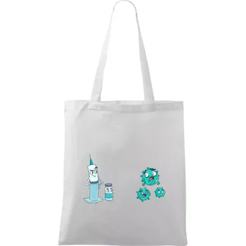 Očkování a virus - Taška bavlněná - 42 x 38 cm ( Bílá )