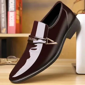 Pánské polobotky Pánské kožené polobotky lakované – elegantní lesklý styl Velikost: 43, Barva (Varianta): 3331 Brown Premium Edition