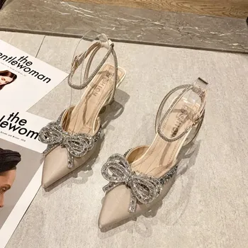 Dámské sandále sandály na podpatku s páskem Barva: Béžová, Velikost: 38