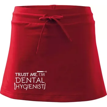 Dámská sukně Trust me I'm dental hygienist - Sportovní sukně - two in one - S ( Červená )