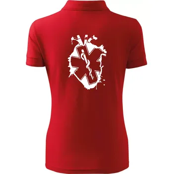 Pánská košile Zdravotnické srdce - Polokošile dámská Pique Polo - S ( Červená )