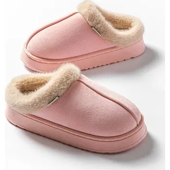 Dámská obuv Teplé domácí pantofle pro ženy a muže s protiskluzovou podrážkou Barva: Růžová, Velikost: 38-39