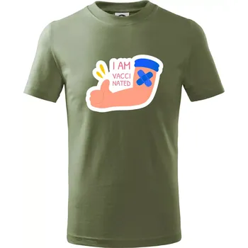 I am vaccinated - Tričko dětské bavlněné - 104-110cm / 3-4 roky ( Khaki )