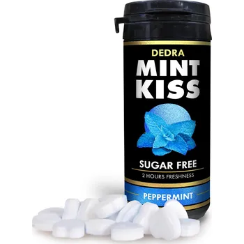 Bonbon MINT KISS | silně mátové osvěžující pastilky bez cukru peppermint | 28 g Dedra