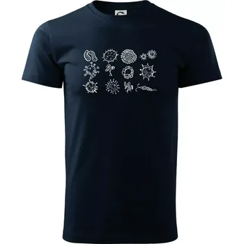 Pánské tričko Set bakterií - Triko extra velké (5-8XL) - 6XL ( Námořní modrá (velmi tmavá - téměř černá) )