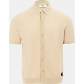 Pánské tričko Firetrap Short Sleeve Knit Polo Shirts Cardigan Beige M