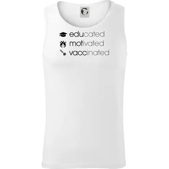 Educated motivated vaccinated - Tílko pánské Core - XL ( Bílá )