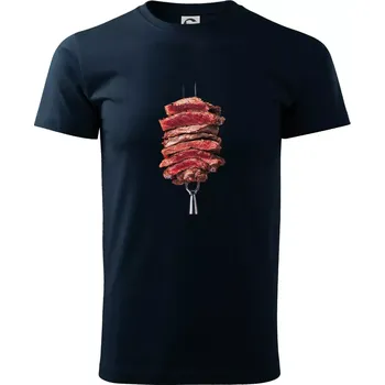 Pánské tričko Steak vidlička - Triko extra velké (5-8XL) - 6XL ( Námořní modrá (velmi tmavá - téměř černá) )