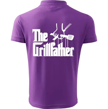 Pánská košile The Grillfather - Polokošile pánská Pique Polo 203 - S ( Fialová )