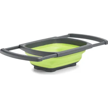 Cedník a síto Zeller Skládací cedník roztahovací plast 44 × 29,8 × 5,2 cm, zelený