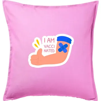 Polštář I am vaccinated - Polštář 50x50 - 50x50 - Pouze potah ( Růžová )