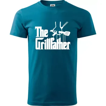 Pánská móda The Grillfather - Klasické pánské triko vyšší gramáže - M ( Petrolejová )