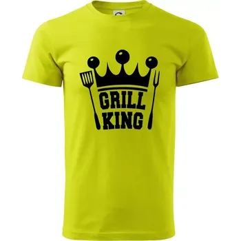 Pánské tričko Grilování - Grill King - Klasické pánské triko vyšší gramáže - XL ( Limetková )