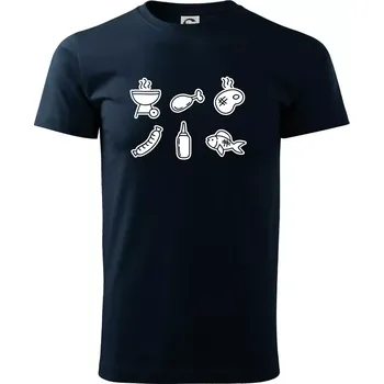 Grilovací ikony - Triko extra velké (5-8XL) - 8XL ( Námořní modrá (velmi tmavá - téměř černá) )