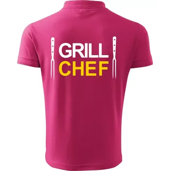 Pánská košile Grilování - Grill Chef - Polokošile pánská Pique Polo 203 - 5XL ( Purpurová )