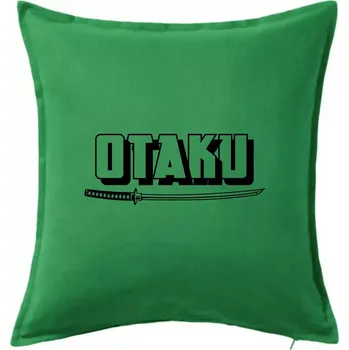 Polštář Otaku - katana - Polštář 50x50 - 50x50 - Včetně výplně ( Středně zelená )