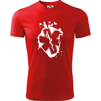 Zdravotnické srdce - Dětské triko sportovní (dresovina) - 158 cm/12 let ( Červená )