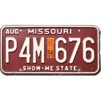 Plechová cedule Americká SPZ Missouri 1994 Show Me P4M 676