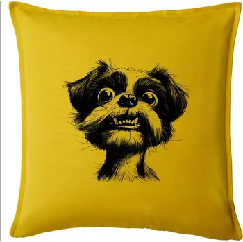 Polštář Černobílá karikatura Ši-tzu - Polštář 50x50 - 50x50 - Pouze potah ( Žlutá )