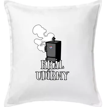 Polštář Král udírny - Polštář 50x50 - 50x50 - Pouze potah ( Bílá )