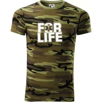 Pánské tričko For Life - Army CAMOUFLAGE - S ( Zelený maskáč )