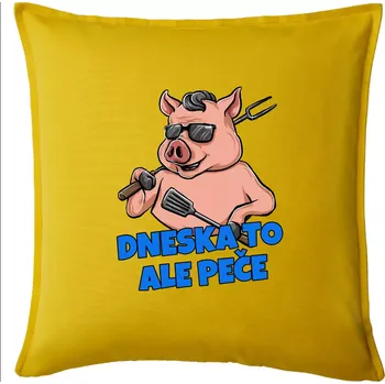 Polštář Dneska to ale peče - Polštář 50x50 - 50x50 - Pouze potah ( Žlutá )
