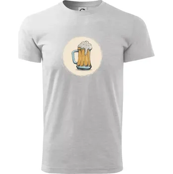 Pivečko ke grilu - Triko extra velké (5-8XL) - 6XL ( Světlešedý Melír )