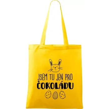 Jsem tu jen pro čokoládu - Taška bavlněná - 42 x 38 cm ( Žlutá )