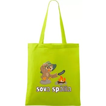 Sova spálila - Taška bavlněná - 42 x 38 cm ( Limetková )