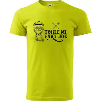 Pánské tričko Grilování tohle mi fakt jde - Klasické pánské triko vyšší gramáže - XL ( Limetková )