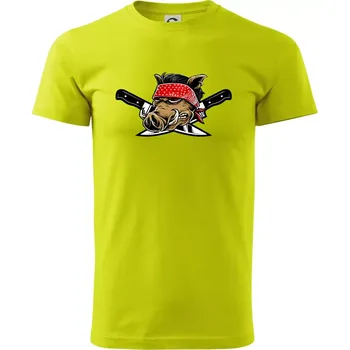 Divočák nože - Klasické pánské triko vyšší gramáže - XS ( Limetková )