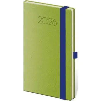 Diář Kapesní diář New Praga zelený s gumičkou (DNP436-7-26)