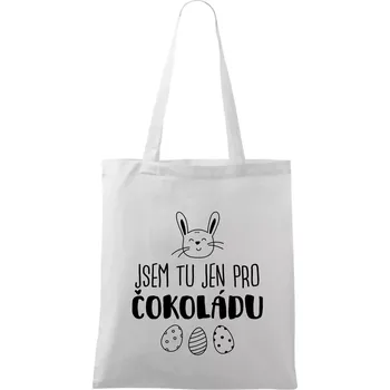Jsem tu jen pro čokoládu - Taška bavlněná - 42 x 38 cm ( Bílá )