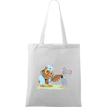 Nákupní taška Sova veterinář - Taška bavlněná - 42 x 38 cm ( Bílá )