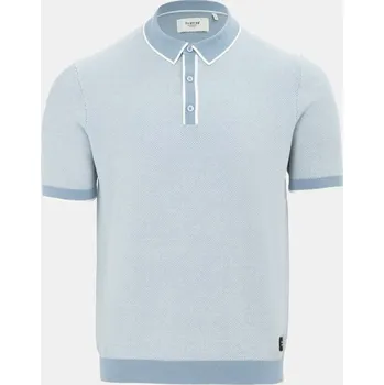 Pánské tričko Firetrap quarter Short Sleeve Ribbed Knit Button Polo Men Light Blue L