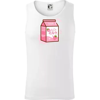 Jahodové mléko - Tílko pánské Core - L ( Bílá )