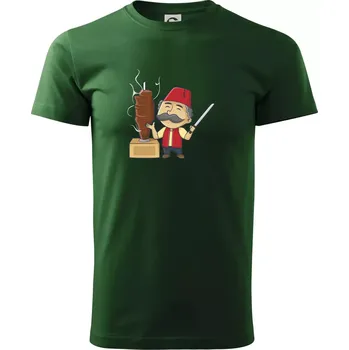 Pánské tričko Kebab kuchař - Triko extra velké (5-8XL) - 8XL ( Lahvově zelená )