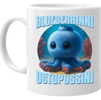 Žertovný předmět Blueberrinni Octopussini - Italian Brainrot - chobotnice borůvka - hrnek s potiskem- Tričkový.cz